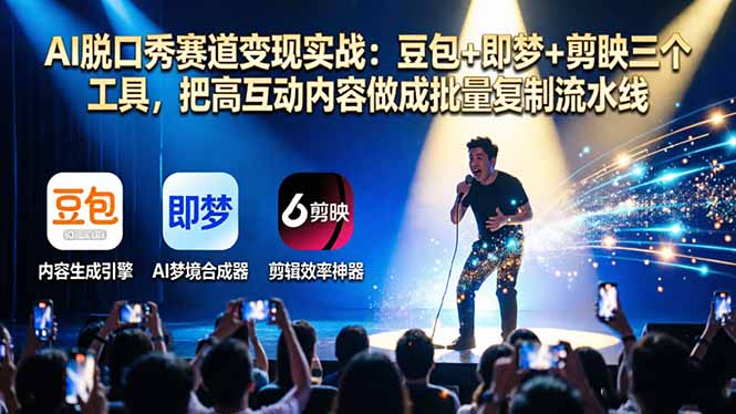 AI脱口秀赛道变现实战：豆包+即梦+剪映三个工具，把高互动内容做成批量复制流水线创云知云资源分享 | 创云网创云网创 | 千像创云 | 千像笔记 | 闪电网创 | 资源站网创 | 网创干货基地 | 网创实战教程 | 网创项目大全 | 网创副业项目 | 网创引流技巧 | 网创变现玩法 | 网创零基础入门 | 网创暴利项目 | 网创蓝海项目 | 网创实操手册 | 网创资料合集 | 网创工具分享 | 网创课程资料 | 网创技术教程 | 网创运营攻略 | 网创赚钱秘籍 | 网创被动收入 | 网创轻资产创业 | 网创低成本项目 | 创云资源库 | 创云副业指南 | 创云创业项目 | 创云干货分享 | 创云实战玩法 | 创云引流脚本 | 创云变现教程 | 创云 AI 工具 | 创云无货源 | 创云 C 单玩法 | 闲鱼无货源教程 | 闲鱼倒卖项目 | 闲鱼虚拟产品 | 闲鱼引流技巧 | 闲鱼开店攻略 | 闲鱼爆款选品 | 闲鱼自动发货 | 闲鱼副业赚钱 | 闲鱼 C 单 2.0 | 闲鱼流量玩法 | 小红书起号教程 | 小红书变现玩法 | 小红书引流攻略 | 小红书爆款文案 | 小红书素材库 | 小红书运营技巧 | 小红书虚拟资源 | 小红书带货项目 | 小红书 AI 作图 | 小红书流量密码 | 淘宝无货源开店 | 淘宝蓝海选品 | 淘宝引流技巧 | 淘宝运营教程 | 淘宝虚拟产品 | 淘宝客变现 | 淘宝爆款打造 | 淘宝新店运营 | 淘宝 C 店玩法 | 淘宝副业项目 | AI 网创项目 | AI 变现教程 | AI 文案生成 | AI 作图赚钱 | AI 视频剪辑 | AI 工具合集 | AI 自动化运营 | AI 虚拟产品 | AI 副业赚钱 | AI 引流脚本 | C 单 2.0 教程 | C 单实战玩法 | C 单引流技巧 | C 单变现攻略 | C 单项目资料 | C 单零基础教学 | C 单暴利玩法 | C 单自动脚本 | C 单流量玩法 | C 单副业项目 | 无货源电商教程 | 无货源选品技巧 | 无货源开店攻略 | 无货源虚拟项目 | 无货源自动发货 | 无货源爆款玩法 | 无货源副业赚钱 | 无货源运营手册 | 无货源工具合集 | 无货源蓝海项目 | 虚拟资源项目 | 虚拟产品变现 | 虚拟资料合集 | 虚拟产品开店 | 虚拟资源引流 | 虚拟产品教程 | 虚拟资源倒卖 | 虚拟产品暴利 | 虚拟资源自动 | 虚拟副业项目 | 副业赚钱项目 | 副业零基础入门 | 副业实操教程 | 副业变现攻略 | 副业引流技巧 | 副业工具合集 | 副业资料大全 | 副业轻资产 | 副业被动收入 | 副业暴利玩法 | 网络创业项目 | 网络赚钱教程 | 网络引流技巧 | 网络变现玩法 | 网络运营攻略 | 网络干货基地 | 网络实战手册 | 网络工具分享 | 网络课程资料 | 网络蓝海项目 | 短视频变现 | 短视频引流 | 短视频教程 | 短视频素材库 | 短视频运营 | 短视频带货 | 短视频脚本 | 短视频爆款 | 短视频 AI 剪辑 | 短视频副业 | 自媒体变现 | 自媒体起号 | 自媒体运营 | 自媒体文案 | 自媒体素材 | 自媒体引流 | 自媒体教程 | 自媒体副业 | 自媒体工具 | 自媒体干货 | 电商运营教程 | 电商引流技巧 | 电商变现玩法 | 电商选品攻略 | 电商工具合集 | 电商开店教程 | 电商爆款打造 | 电商虚拟项目 | 电商副业赚钱 | 电商蓝海项目 | 引流技术教程 | 精准引流玩法 | 全自动引流 | 私域引流技巧 | 社群引流攻略 | 短视频引流 | 图文引流教程 | 引流脚本合集 | 引流干货基地 | 引流实战玩法 | 变现技巧大全 | 变现项目合集 | 变现实操教程 | 变现工具分享 | 变现攻略手册 | 暴利变现玩法 | 被动变现项目 | 轻资产变现 | 虚拟变现教程 | 副业变现秘籍 | 千像网创资源 | 千像副业教程 | 千像引流干货 | 闪电网创项目 | 闪电变现玩法 | 闪电副业赚钱 | 资源站网创库 | 资源站副业集 | 资源站引流技 | 资源站变现法创云网创